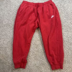 Nike Sportswear Club Joggers Men's Size XL Red Fleece Sweatpants